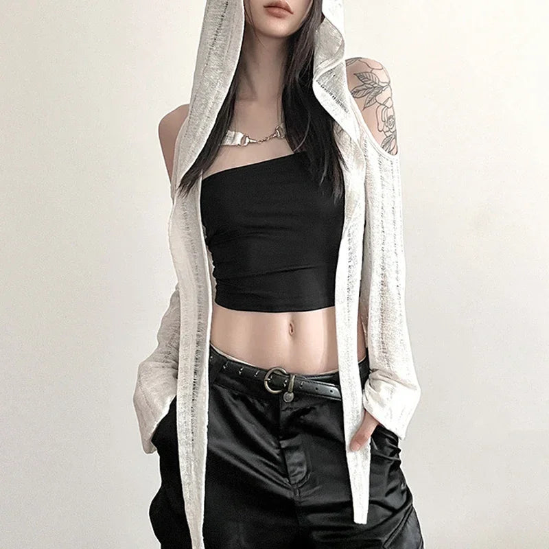 Y2K Gothic Crop Cardigan